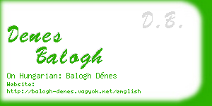 denes balogh business card